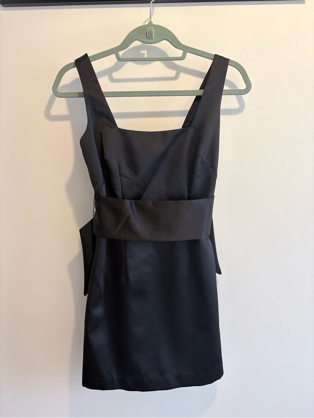 Sleek Black Mini Dress with Waist Detail